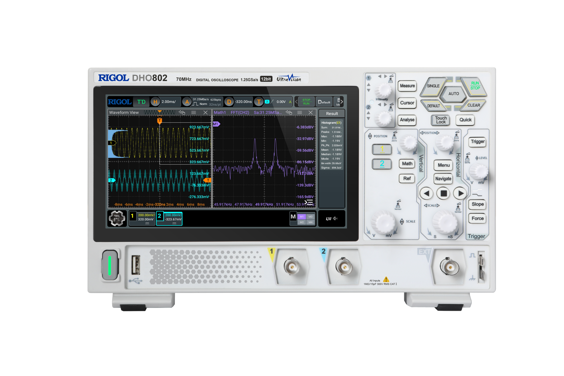 DHO802 70 MHz 2 Kanal 12 Bit Dijital Osiloskop
