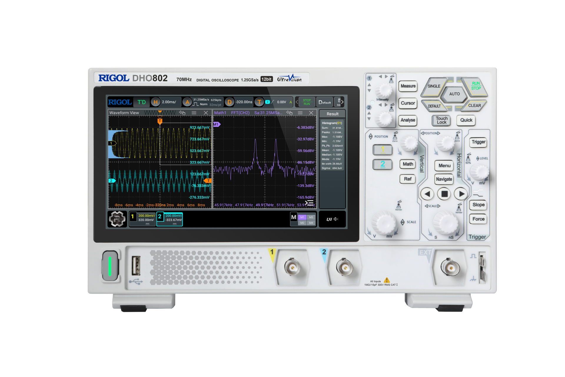 DHO802 70 MHz 2 Kanal 12 Bit Dijital Osiloskop