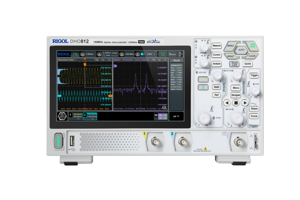 DHO812 100 MHz 2 Kanal 12 Bit Dijital Osiloskop