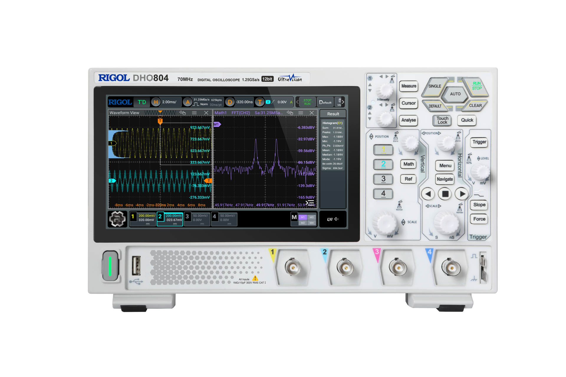 DHO804 70 MHz 4 Kanal 12 Bit Dijital Osiloskop