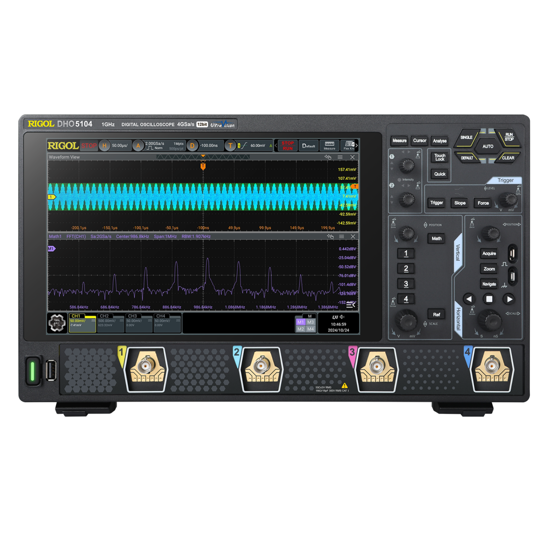 DHO5104 1 GHz 4 Kanal 12 Bit Dijital Osiloskop