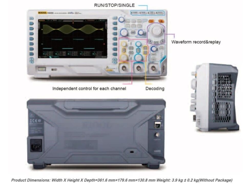 DS2302A 300MHz 2 Kanal 2GSa/s Dijital Osiloskop