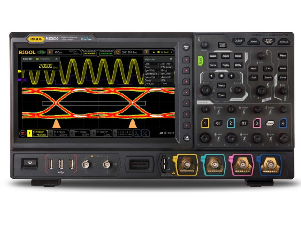Rigol MSO8064 600MHz 10GS/S 500Mpts 4 Kanallı Osiloskop