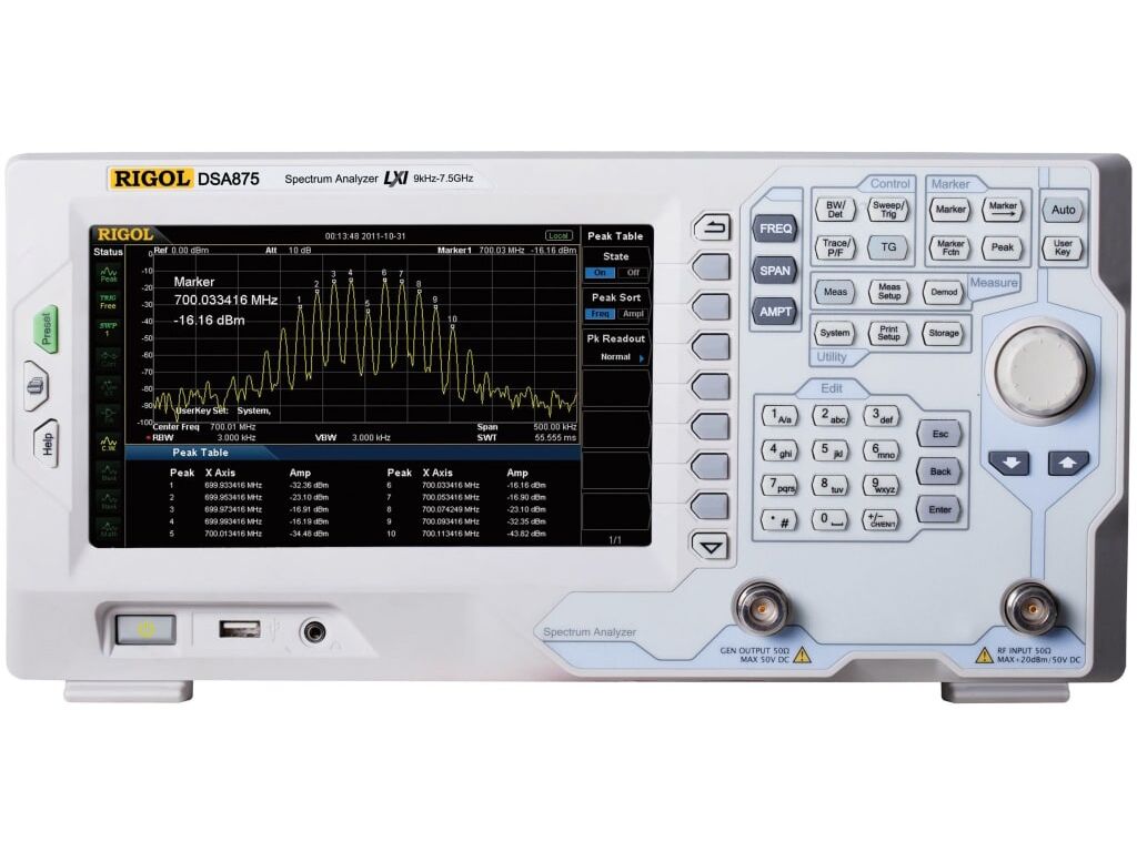 Rigol DSA875-TG 7.5GHz Tracking Jeneratörlü Spektrum Analizör