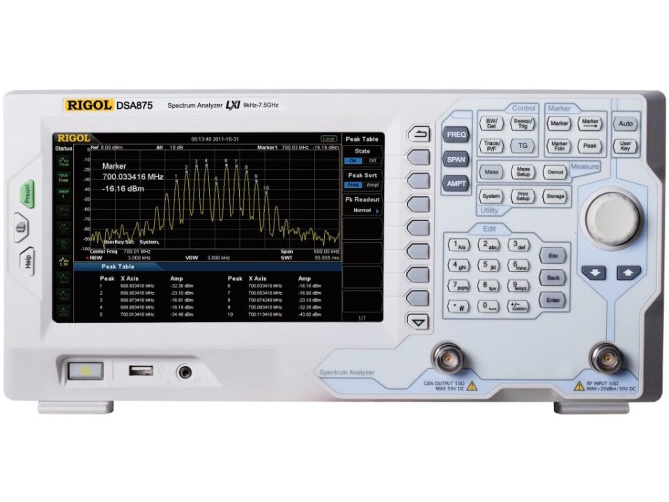 Rigol DSA875-TG 7.5GHz Tracking Jeneratörlü Spektrum Analizör