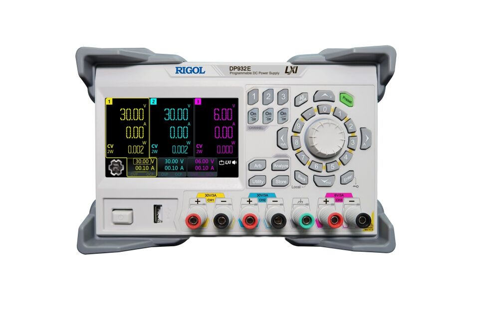 Rigol DP932E 198W 3 İzole Çıkışlı (CH1 / CH2: 0 - 30 V / 0 - 3 A CH3: 6 V / 3 A) Programlanabilir DC Güç Kaynağı