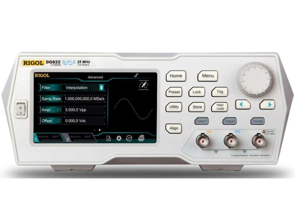 Rigol DG822 / 25MHz 2 Kanallı 16bit Fonksiyon - Keyfi Dalgaformu Sinyal Jeneratörü