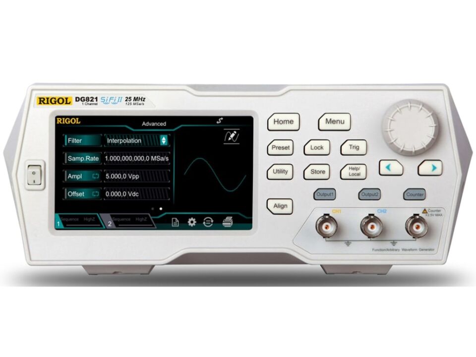 Rigol DG821 / 25MHz Tek Kanallı 16bit Fonksiyon - Keyfi Dalgaformu Sinyal Jeneratörü