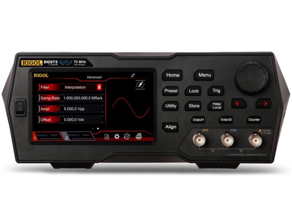 Rigol DG972 70MHz 16Bit 2 Kanallı Fonksiyon Keyfi Sinyal Jeneratörü